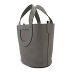 Hermes in the Loop 23 Hand Bag Taurillon Clemence Swift Gris Meyer Silver — view 4