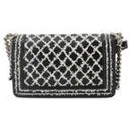 Chanel Boy Small Chain Shoulder Bag Lambskin Black Sequins — view 3