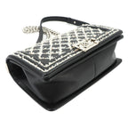 Chanel Boy Small Chain Shoulder Bag Lambskin Black Sequins — view 5