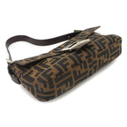 Fendi Zucca Mamma Baguette Shoulder Bag Canvas Leather Brown Silver — view 4