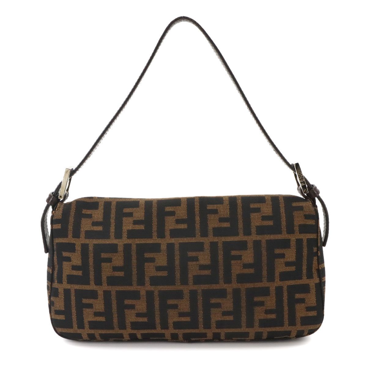 Fendi Zucca Mamma Baguette Shoulder Bag Canvas Leather Brown Silver — view 2