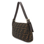 Fendi Zucca Mamma Baguette Shoulder Bag Canvas Leather Brown Silver — view 3