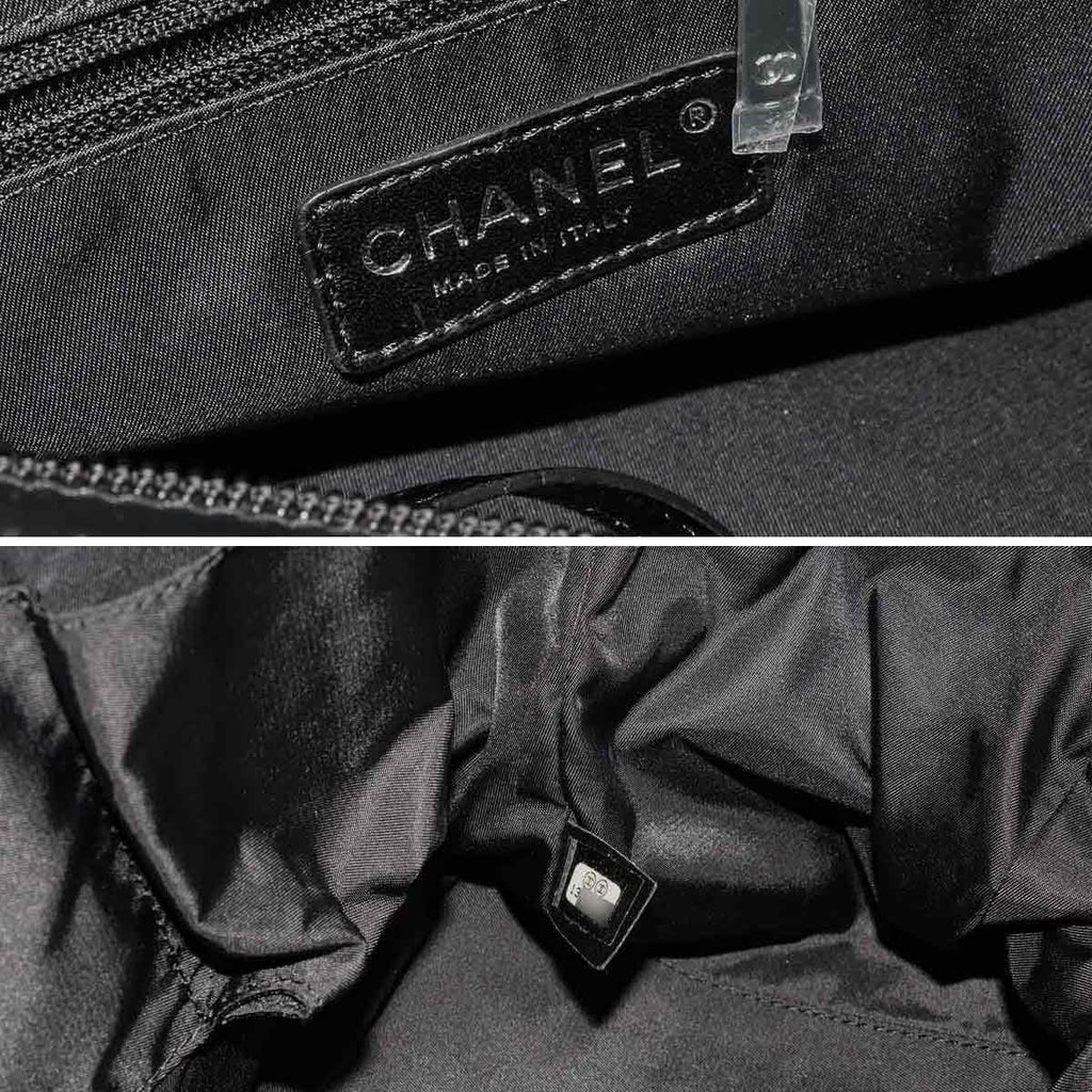 Chanel Paris Biarritz GM Tote Nylon Leather Black Silver — view 8