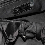 Chanel Paris Biarritz GM Tote Nylon Leather Black Silver — view 8