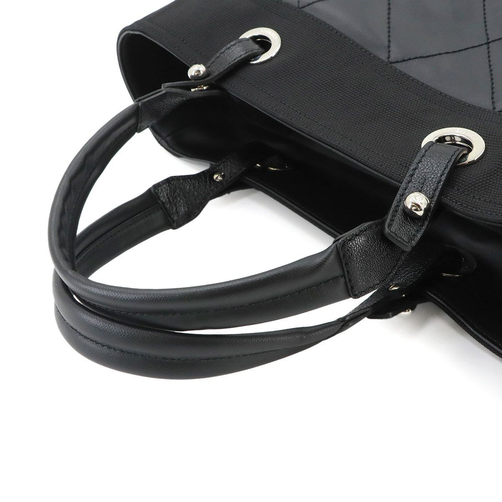 Chanel Paris Biarritz GM Tote Nylon Leather Black Silver — view 6
