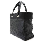 Chanel Paris Biarritz GM Tote Nylon Leather Black Silver — view 4