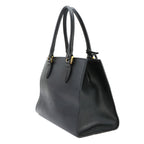 Prada Saffiano 2-Way Bag Leather Nero Black Gold Hand Bag — view 3