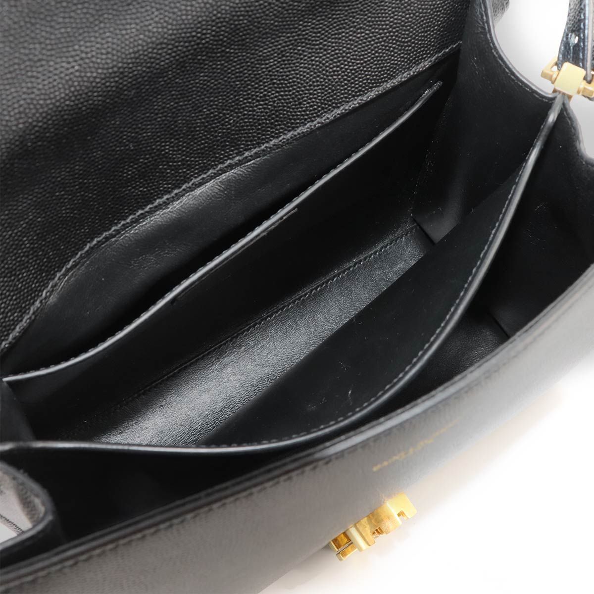 Saint Laurent Cassandra Top Handle Medium 2-Way Bag Leather Black — view 7