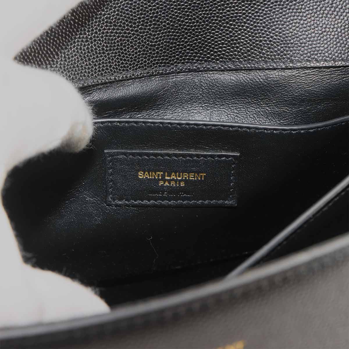 Saint Laurent Cassandra Top Handle Medium 2-Way Bag Leather Black — view 8