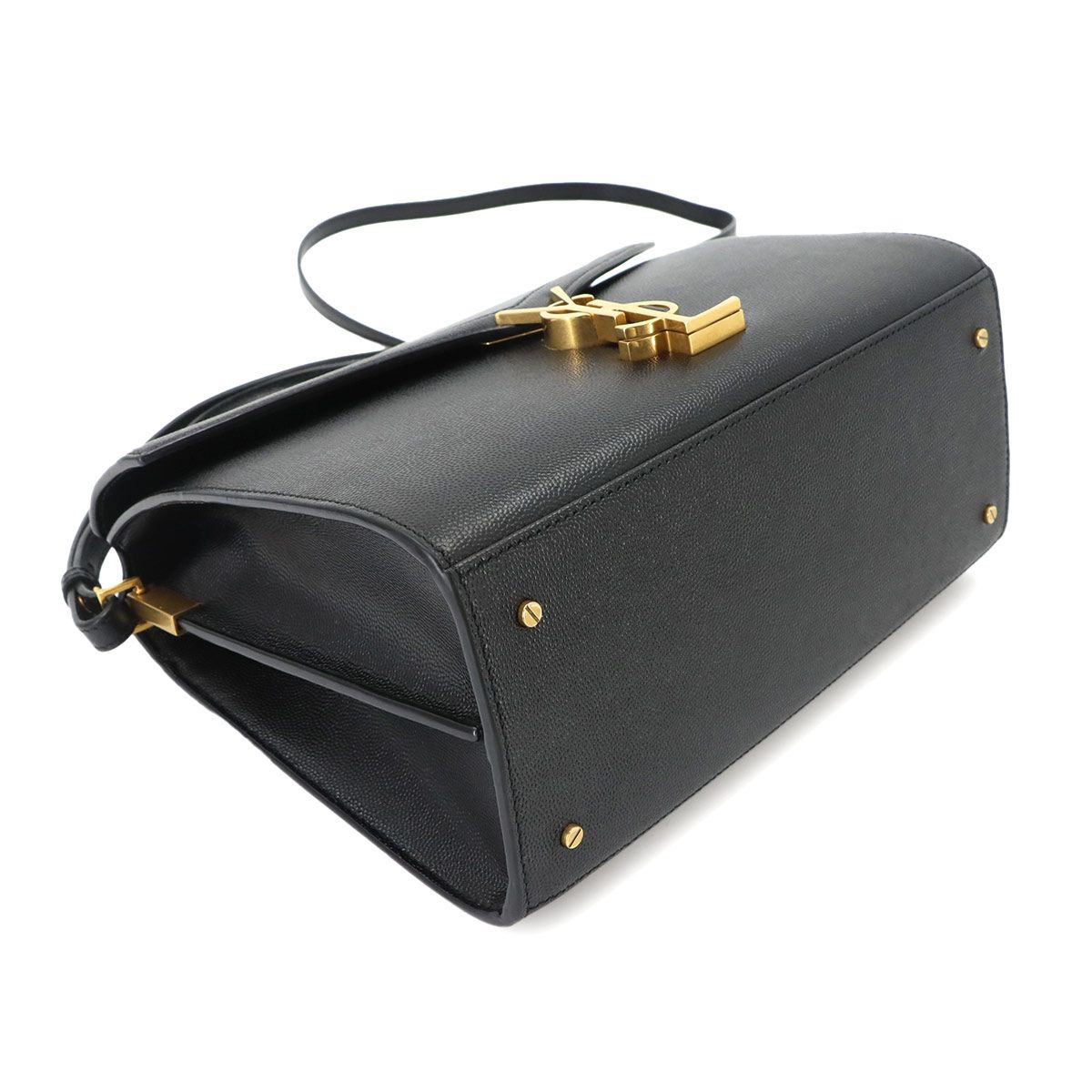 Saint Laurent Cassandra Top Handle Medium 2-Way Bag Leather Black — view 5