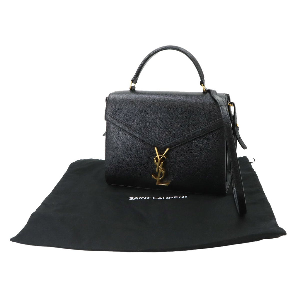 Saint Laurent Cassandra Top Handle Medium 2-Way Bag Leather Black — view 2