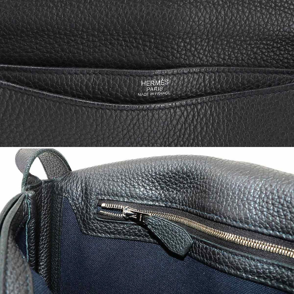 Hermes Steve Wright Junior Messenger Shoulder Bag Togo Black — view 8