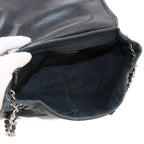 Chanel Half Moon Chain Shoulder Bag Caviar Leather Black Silver — view 6