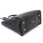 Gucci Soho Interlocking G 2-Way Tote Shoulder Bag Leather Black Gold — view 5