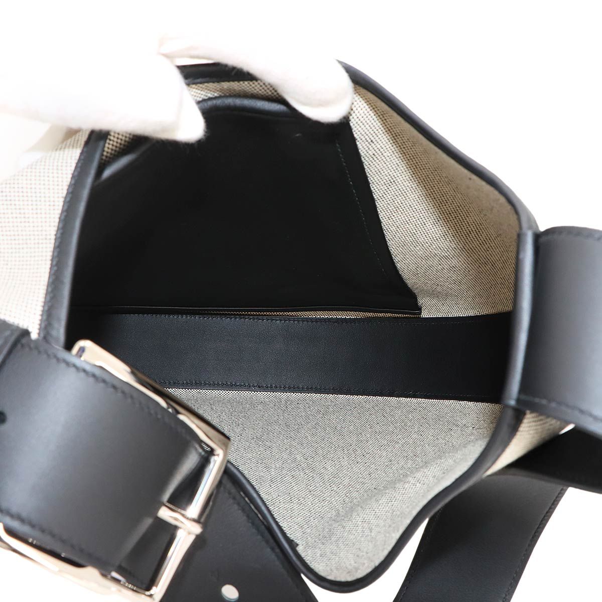 Hermes Arcon Shoulder Bag Toile H Swift Black Silver — view 7