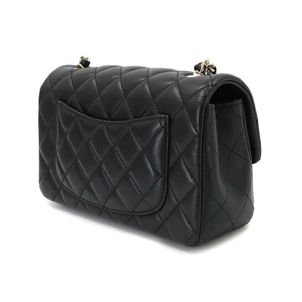 Chanel Mini Quilted 20 Chain Shoulder Bag Lambskin Black — view 4