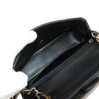 Chanel Mini Quilted 20 Chain Shoulder Bag Lambskin Black — view 8