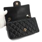 Chanel Mini Quilted 20 Chain Shoulder Bag Lambskin Black — view 7
