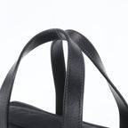 Prada White Tag Tessuto Nylon Triangle Logo Leather Business Tote — view 2