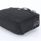 Prada White Tag Tessuto Nylon Triangle Logo Leather Business Tote — view 4