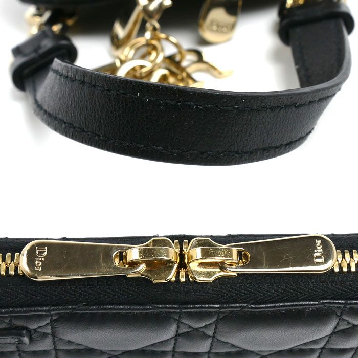Dior Cannage Phone Pouch Shoulder Bag Black — view 6