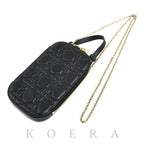 Dior Cannage Phone Pouch Shoulder Bag Black