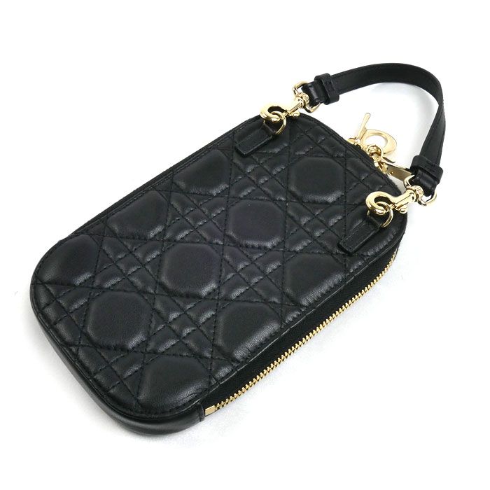 Dior Cannage Phone Pouch Shoulder Bag Black — view 2