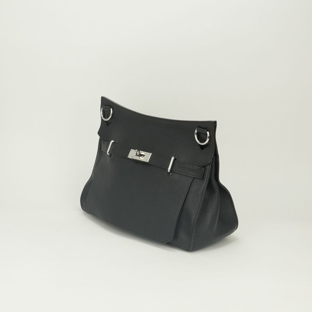 Hermes Jypsiere 34 Shoulder Bag Taurillon Clemence Noir Black Silver — view 2