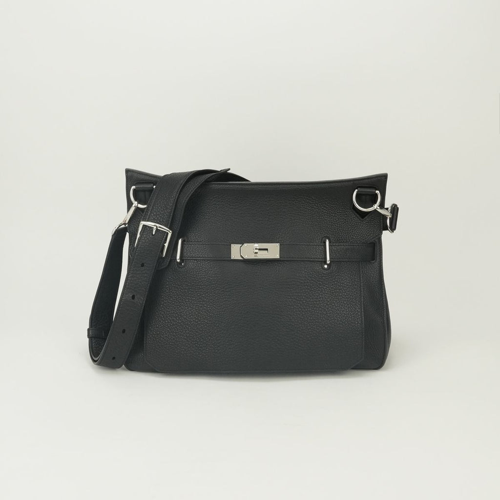 Hermes Jypsiere 34 Shoulder Bag Taurillon Clemence Noir Black Silver