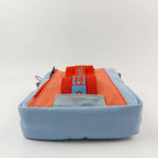 Chanel Sports Line Shoulder Bag Cross Nylon Canvas Light Blue Orange Red Seal — view 7