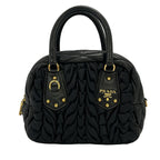 Prada Gathered Black Mini Bag Leather