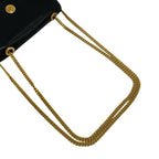 Celine Vintage Triomphe Logo Leather Chain Mini Shoulder Bag Pochette Black — view 4