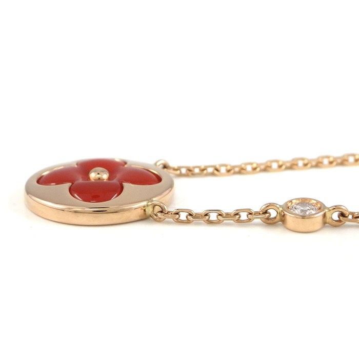 Louis Vuitton Necklace Sun Color Blossom BB Carnelian Point Diamond 18k Pink — view 3