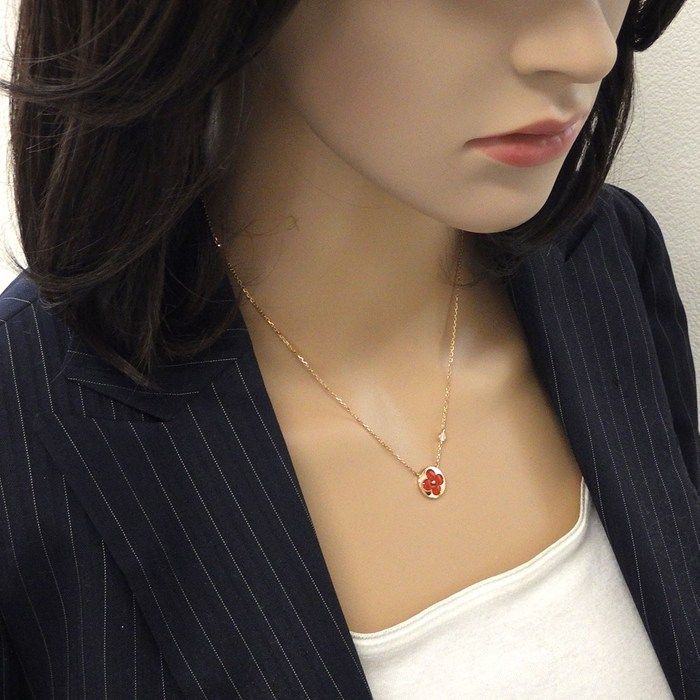 Louis Vuitton Necklace Sun Color Blossom BB Carnelian Point Diamond 18k Pink — view 8