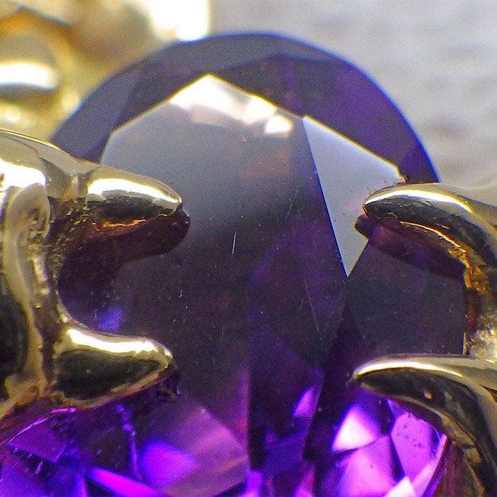 Gucci Bracelet Lion Head 1 Point Oval Amethyst 2 Diamond 18k Yellow Gold 16 — view 5