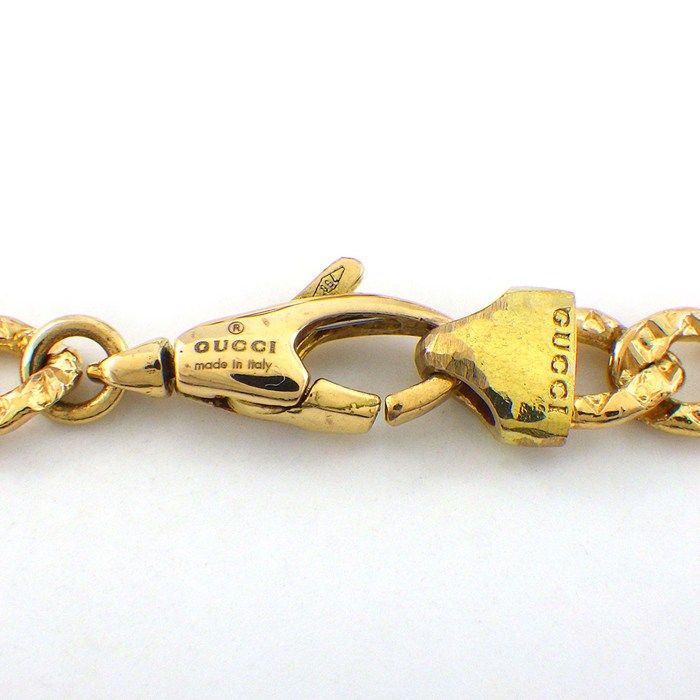 Gucci Bracelet Lion Head 1 Point Oval Amethyst 2 Diamond 18k Yellow Gold 16 — view 4