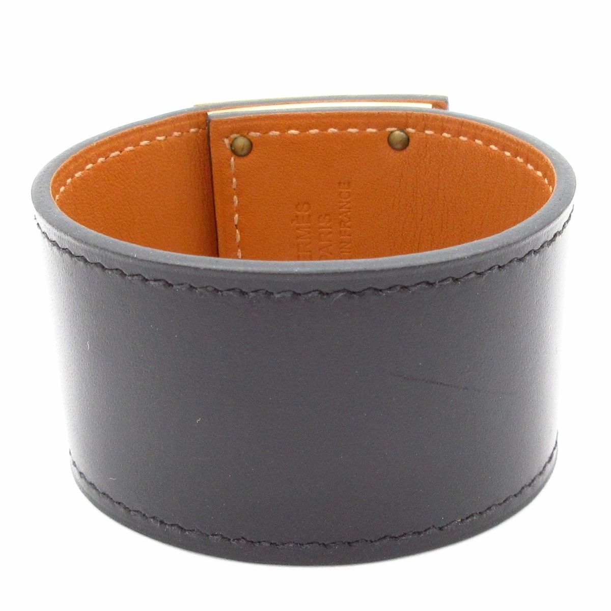 Hermes Bracelet Kelly Dog Leather Black Gold — view 2