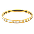 Hermes Bangle Enamel Gold White Op'h Bracelet
