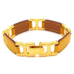 Hermes Bracelet Leather Dark Yellow Gold H Motif — view 2