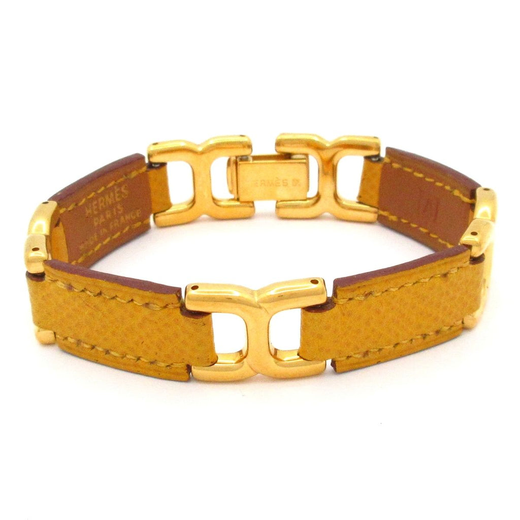 Hermes Bracelet Leather Dark Yellow Gold H Motif