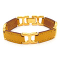 Hermes Bracelet Leather Dark Yellow Gold H Motif