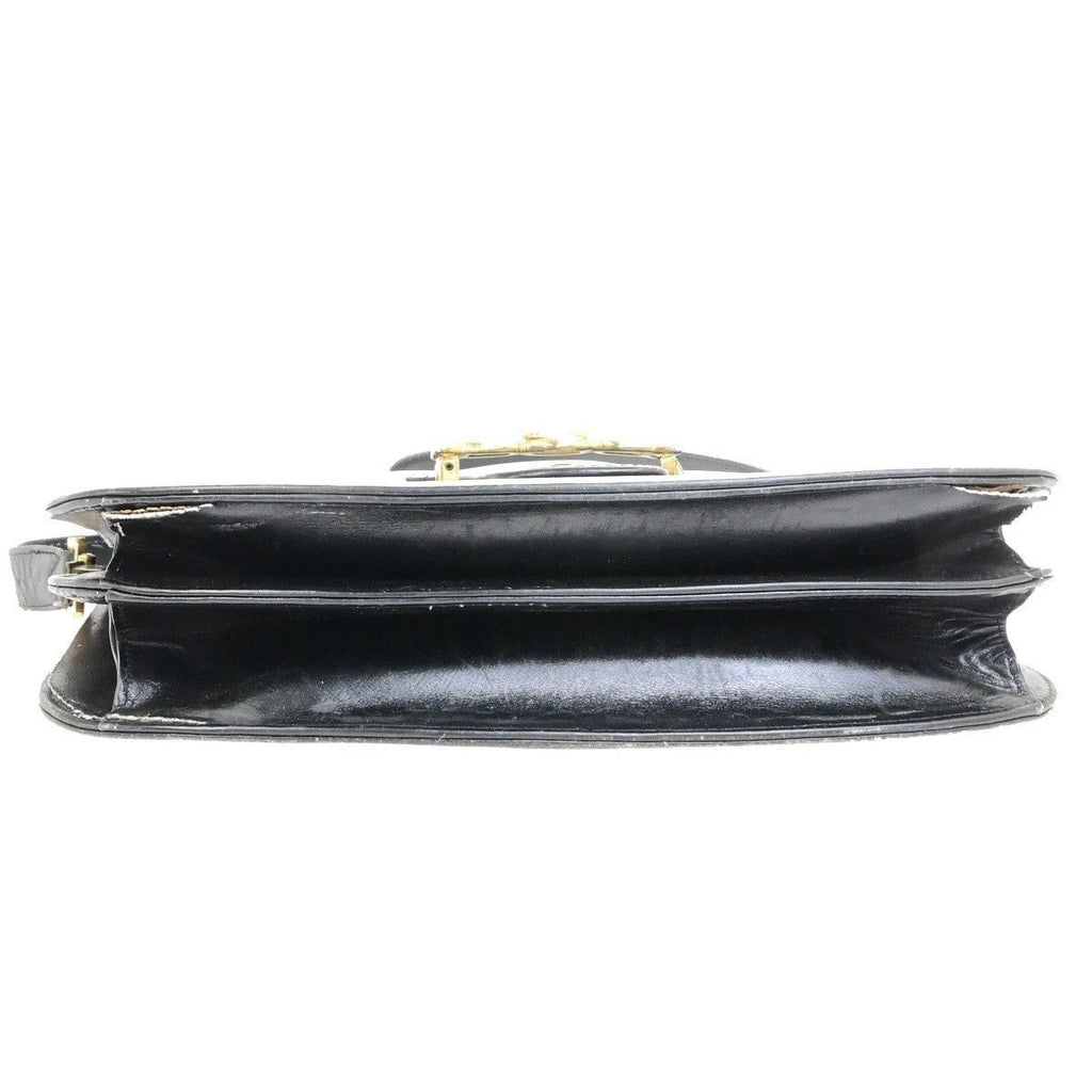 Celine Carriage Shoulder Bag Black Gold Leather — view 5