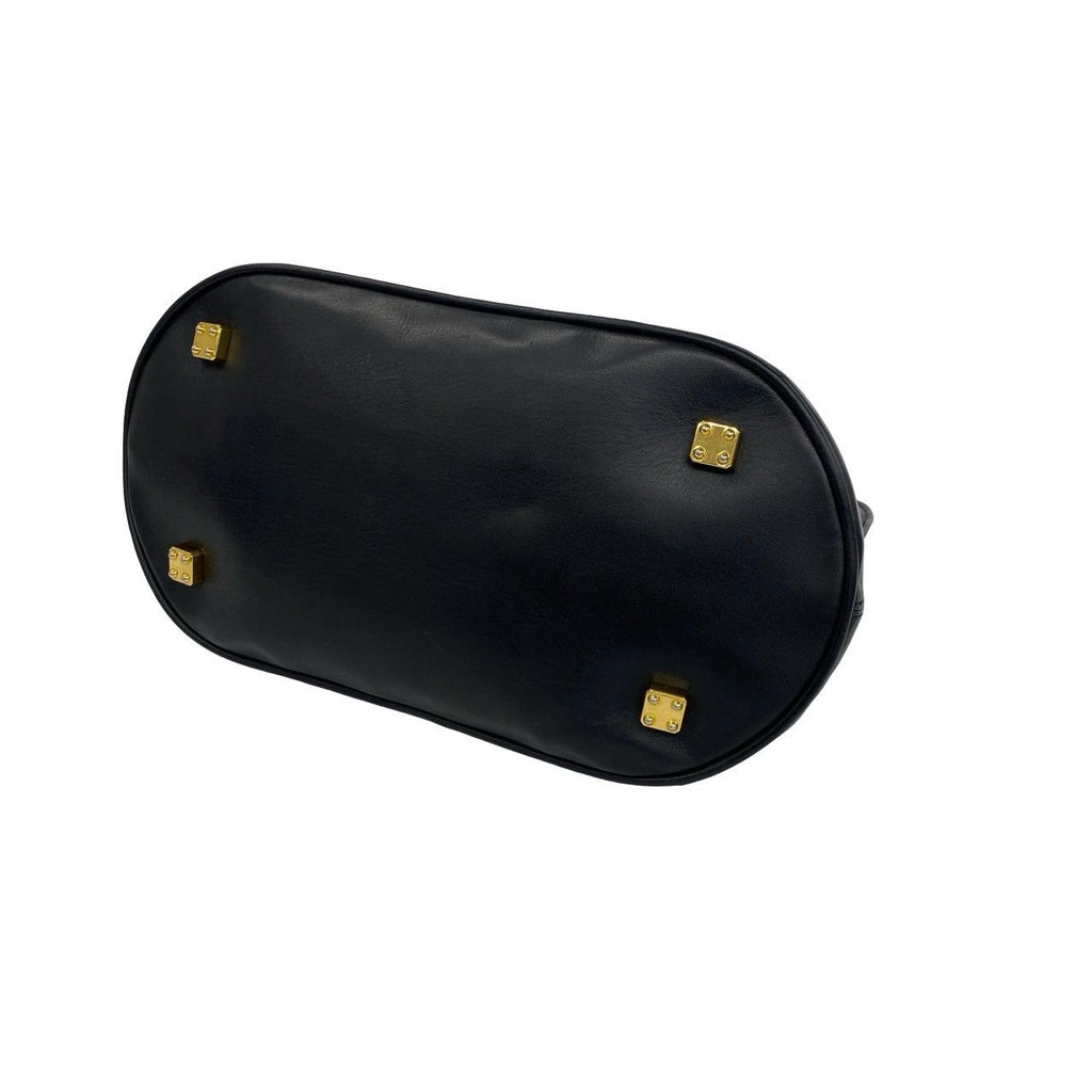 Loewe Vintage Anagram Logo Leather Round Zip Mini Boston Bag Black — view 8