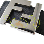 Fendi Belt Leather FF Square Black Reversible Logo — view 7