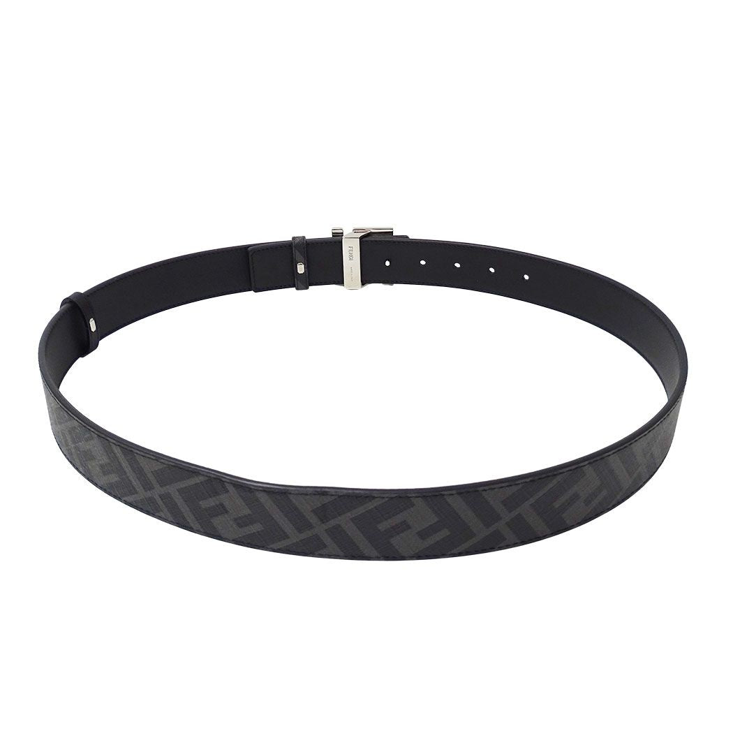Fendi Belt Leather FF Square Black Reversible Logo — view 4