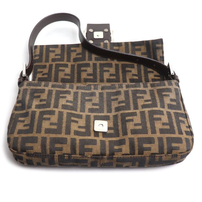 Fendi Zucca Baguette Shoulder Bag Brown