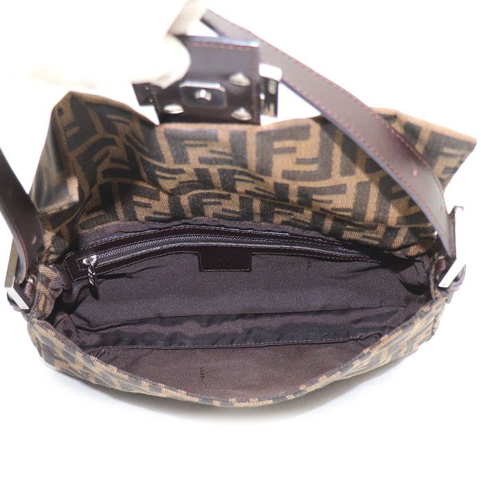 Fendi Zucca Baguette Shoulder Bag Brown