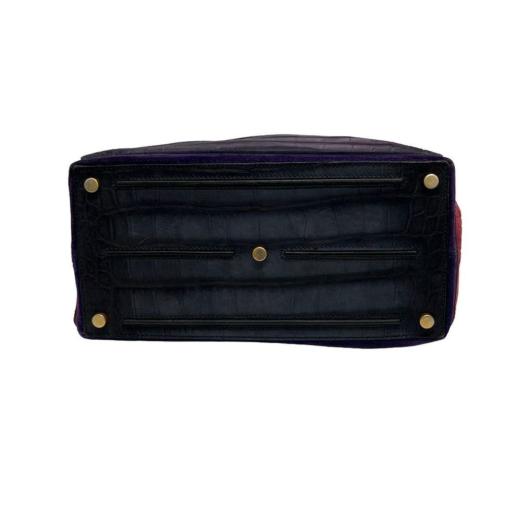 Saint Laurent Rive Gauche Handbag Muse Two Purple Light Multi Embossed — view 5