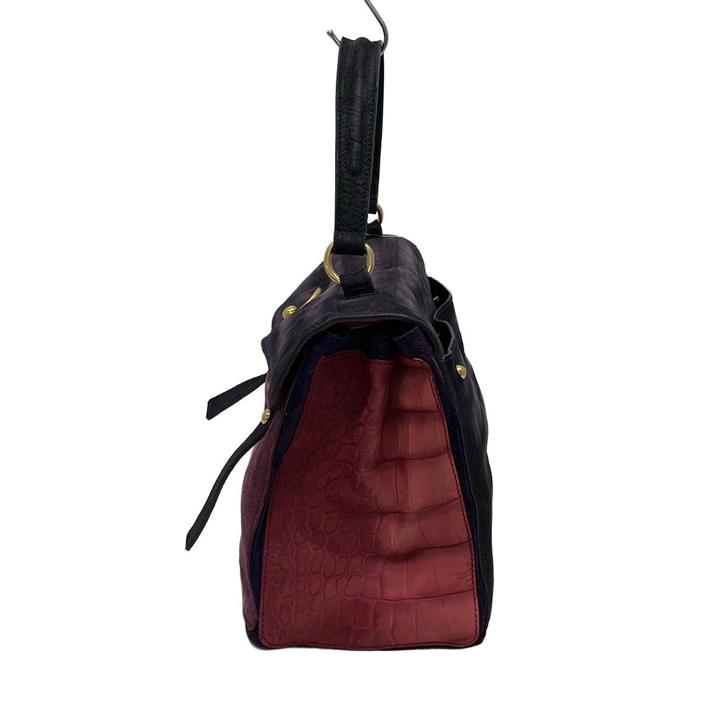 Saint Laurent Rive Gauche Handbag Muse Two Purple Light Multi Embossed — view 2