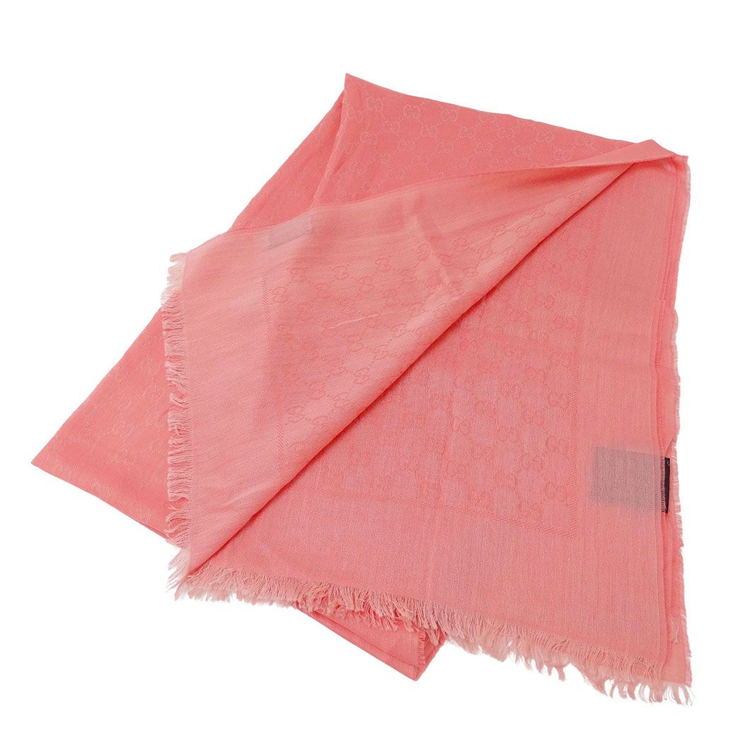 Gucci Scarf Shawl Cotton Pink GG Pattern Large — view 2
